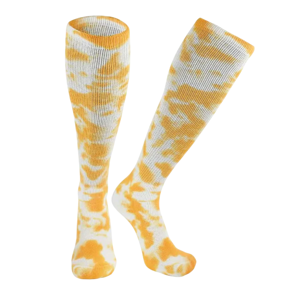 TCK Tie Dye Multisport Tube Socks Soccer Softball Pack of 3 Orange.