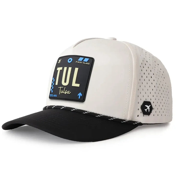 Tulsa Revolve Performance Hat beige color 3Quarter front view