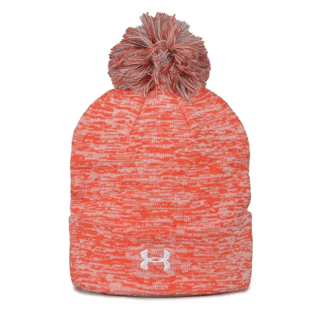 UAB432 Rollup Heather Knit Beanie Orange Color.