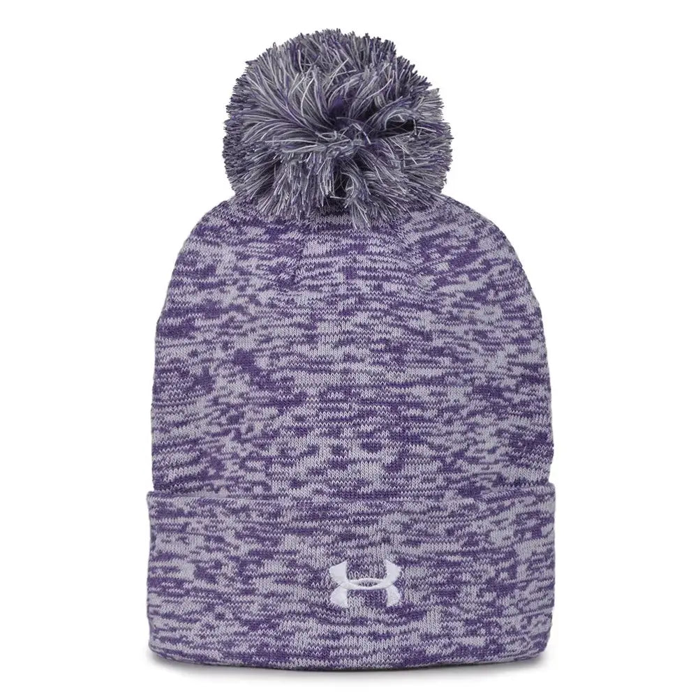 UAB432 Rollup Heather Knit Beanie Purple Color.