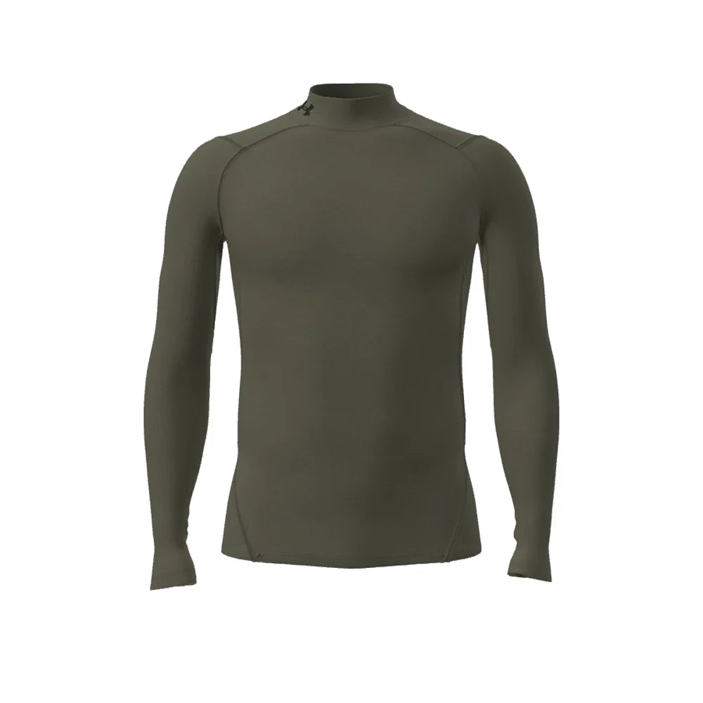 UA Men's ColdGear® Armour Compression Mock Green Color..