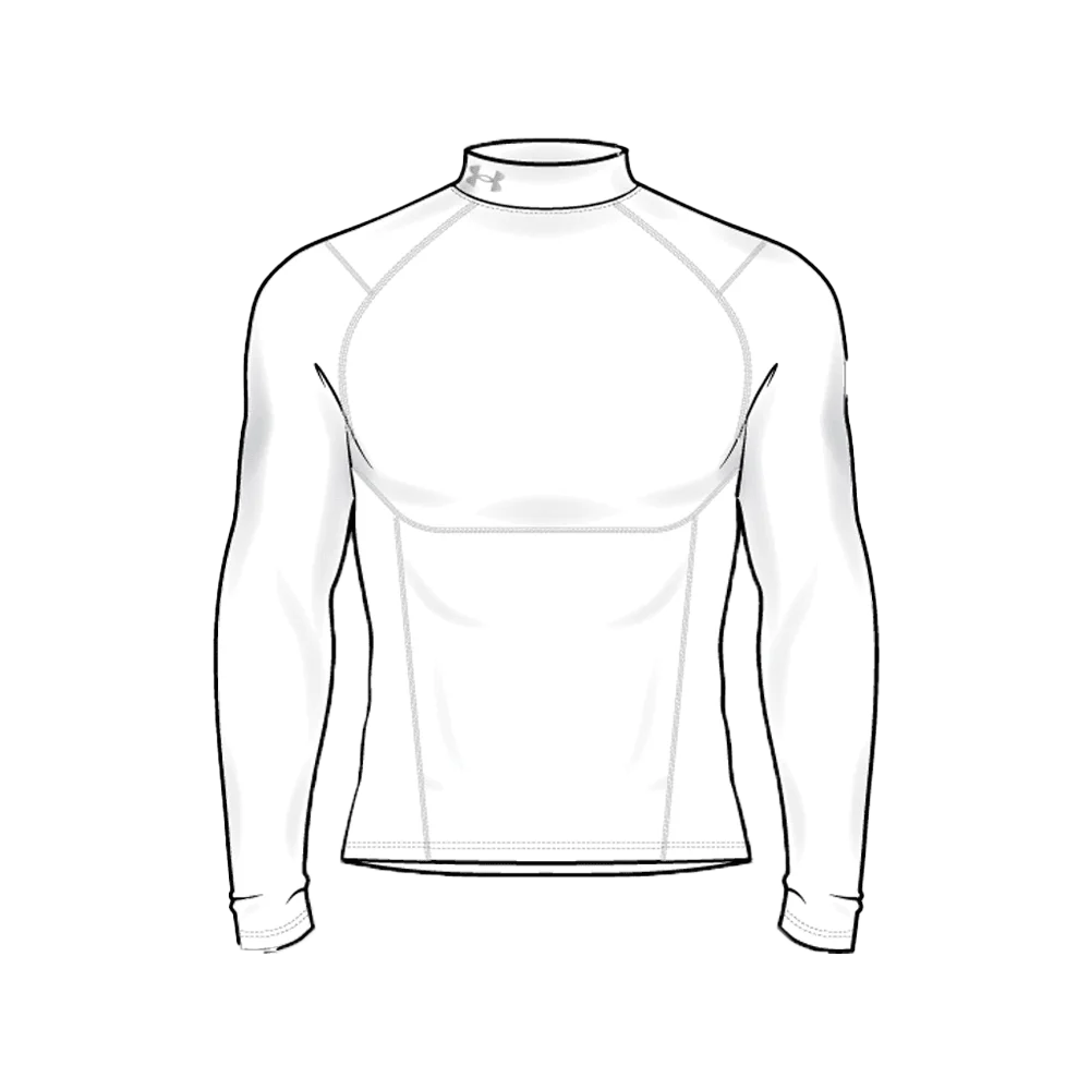 UA Men's ColdGear Elite Compression Mock Long Sleeve white Color