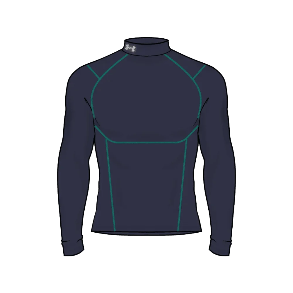 UA Men's ColdGear Elite Compression Mock Long Sleeve navy Color