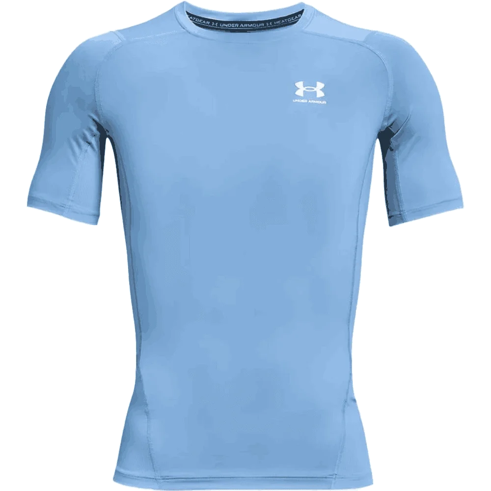 UA Men's HeatGear Armour Short Sleeve Blue color.