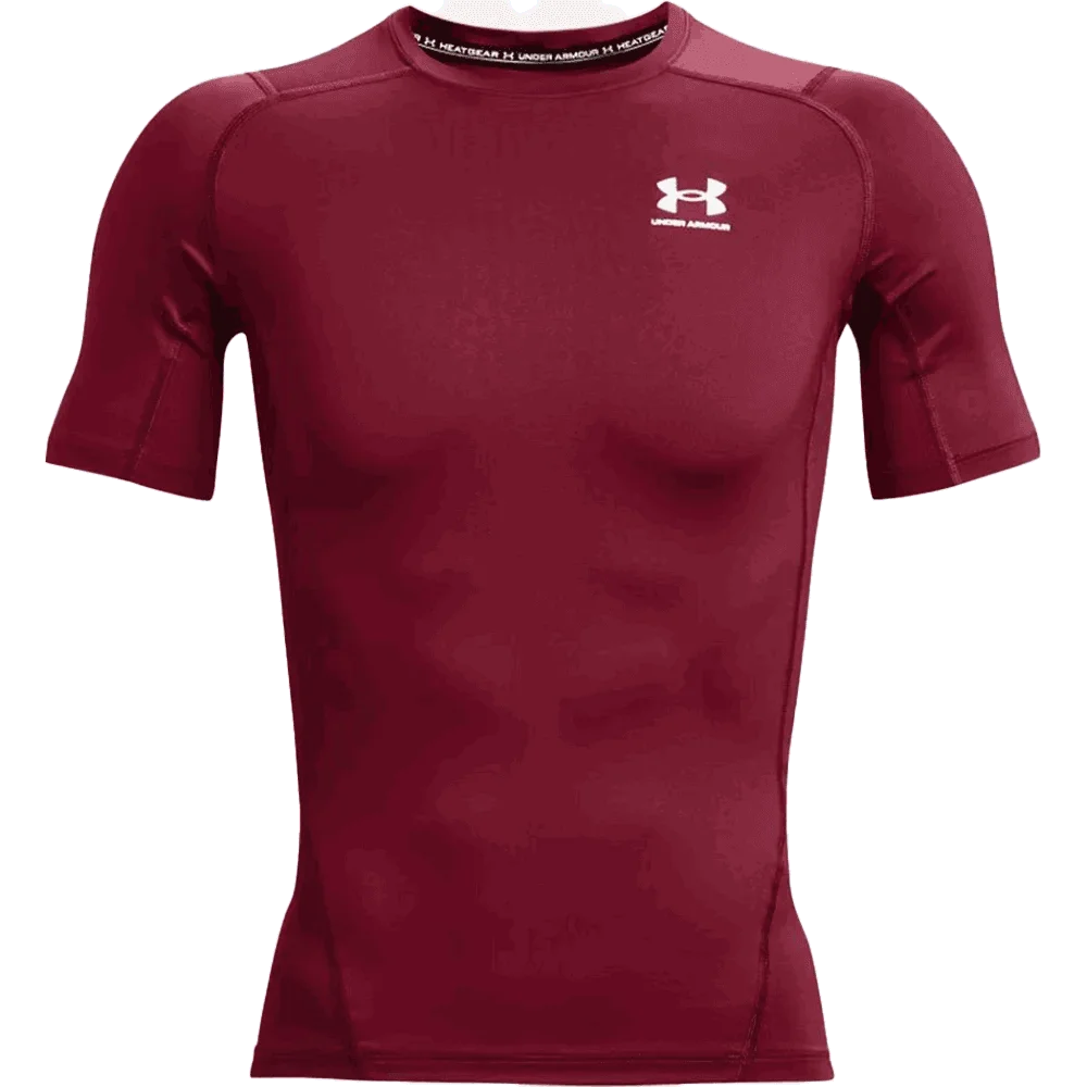 UA Men's HeatGear Armour Short Sleeve Maroon color