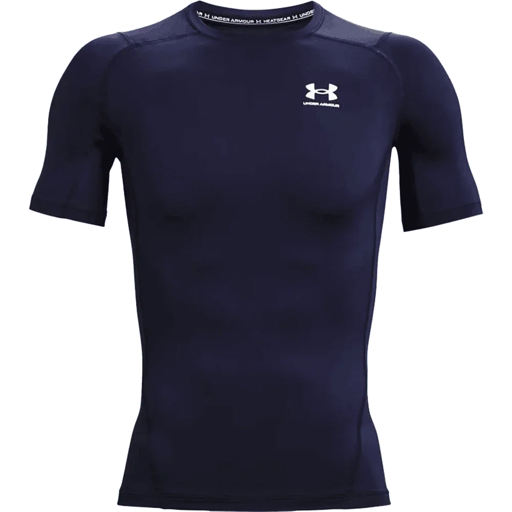 UA Men's HeatGear Armour Short Sleeve Navy color