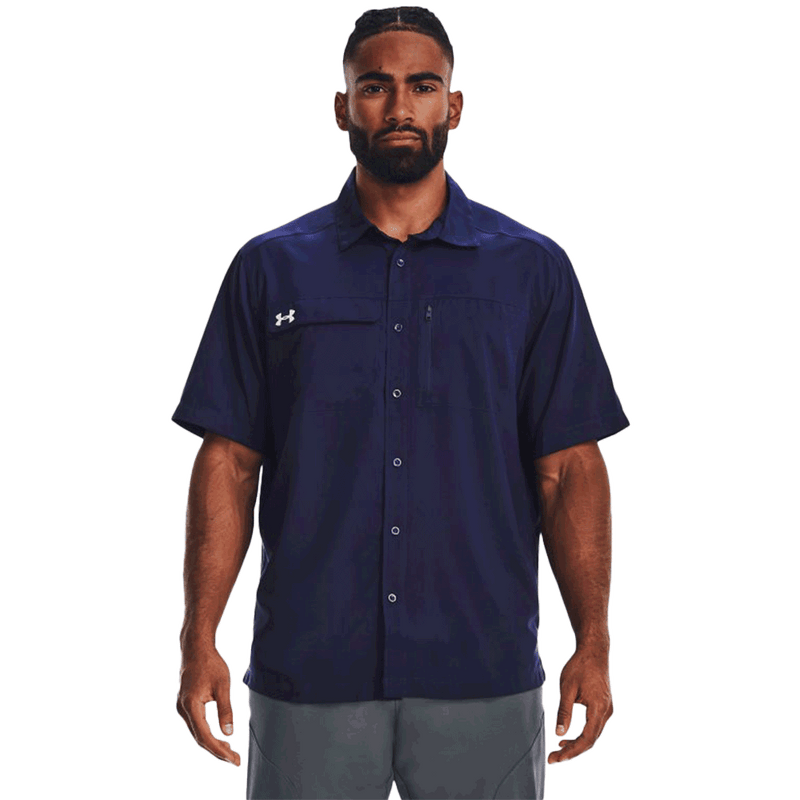 Camisa de botones de entrenador UA Motivator para hombre 