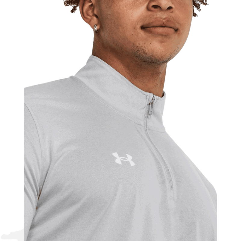 Camiseta técnica UA Team Tech de manga larga con cremallera de 1/4 para hombre