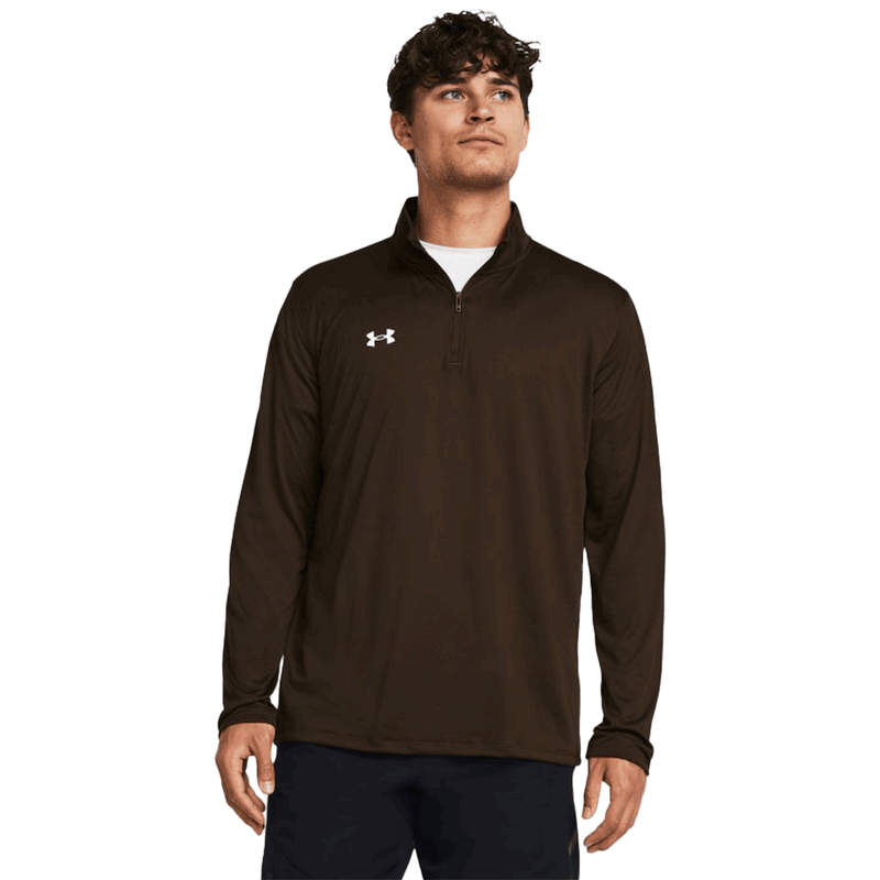 Camiseta técnica UA Team Tech de manga larga con cremallera de 1/4 para hombre