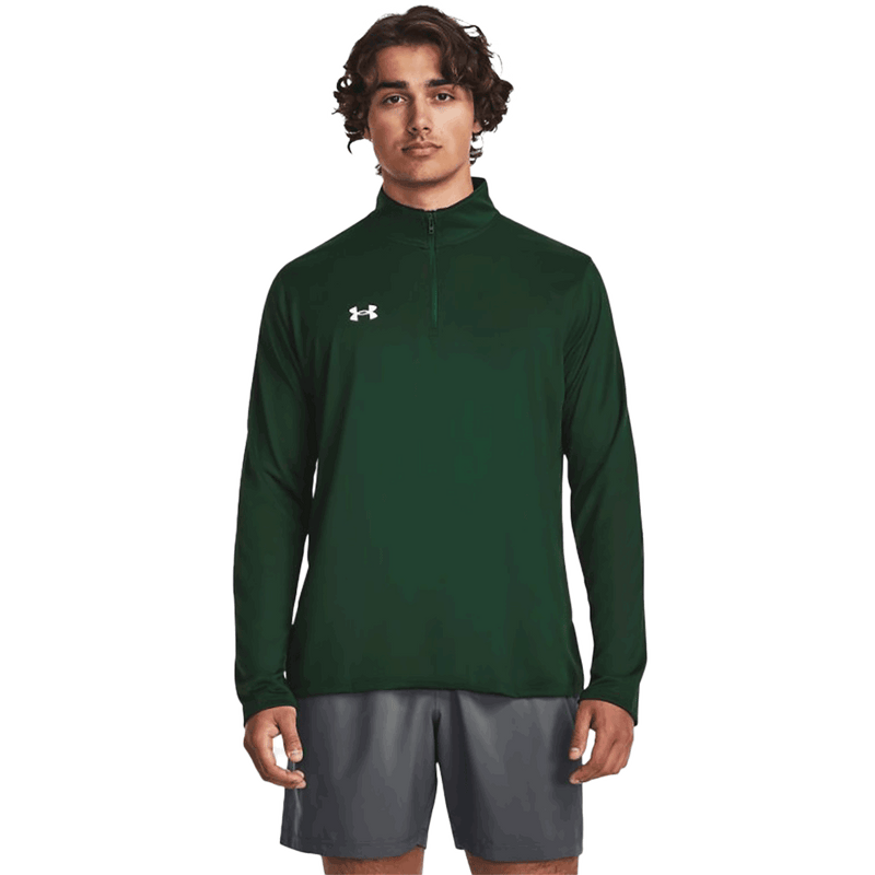 Camiseta técnica UA Team Tech de manga larga con cremallera de 1/4 para hombre