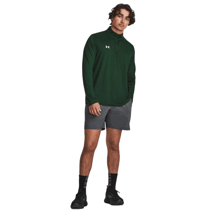 Camiseta técnica UA Team Tech de manga larga con cremallera de 1/4 para hombre