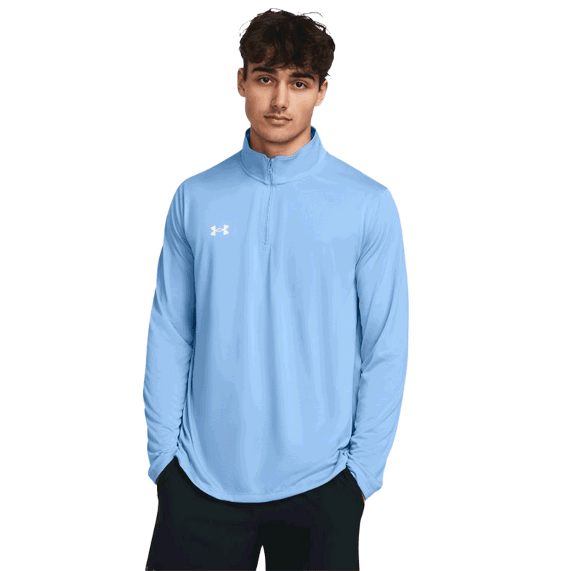 Camiseta técnica UA Team Tech de manga larga con cremallera de 1/4 para hombre