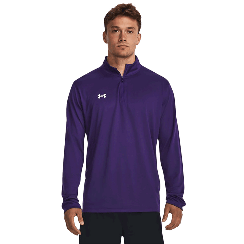 Camiseta técnica UA Team Tech de manga larga con cremallera de 1/4 para hombre