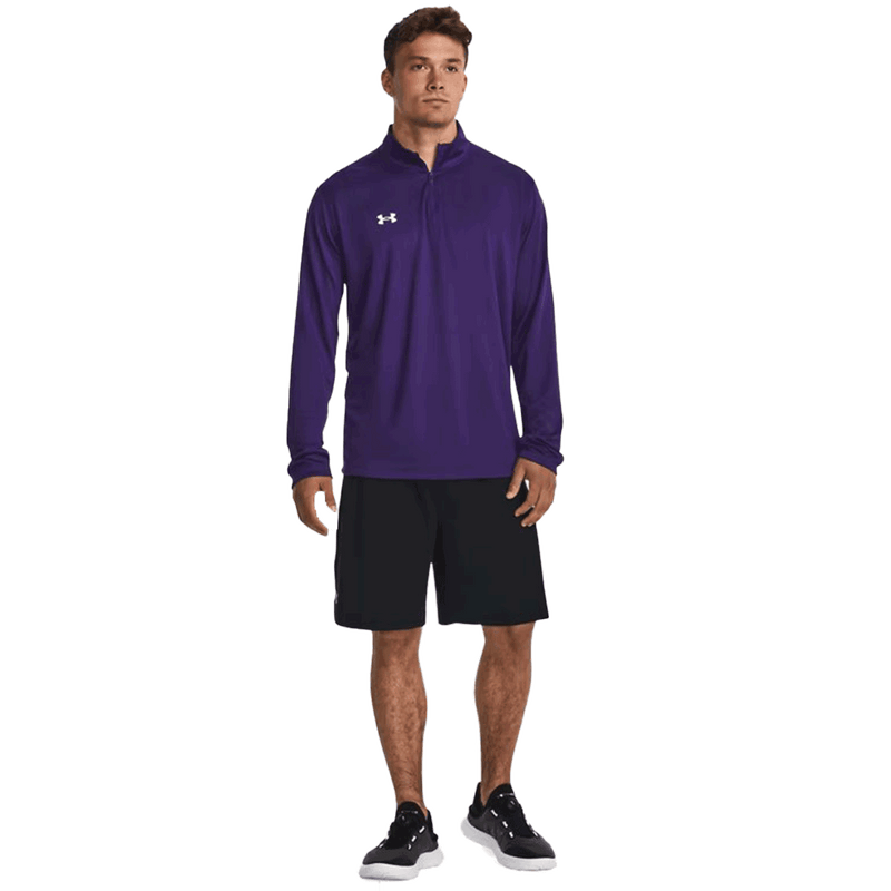 Camiseta técnica UA Team Tech de manga larga con cremallera de 1/4 para hombre