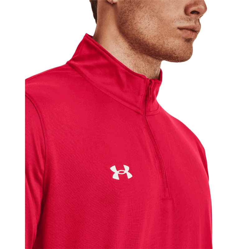 Camiseta técnica UA Team Tech de manga larga con cremallera de 1/4 para hombre