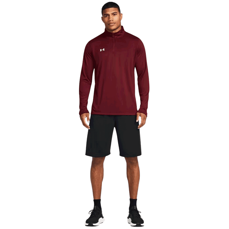 Camiseta técnica UA Team Tech de manga larga con cremallera de 1/4 para hombre