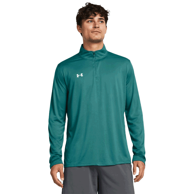 Camiseta técnica UA Team Tech de manga larga con cremallera de 1/4 para hombre