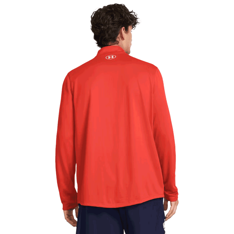 Camiseta técnica UA Team Tech de manga larga con cremallera de 1/4 para hombre