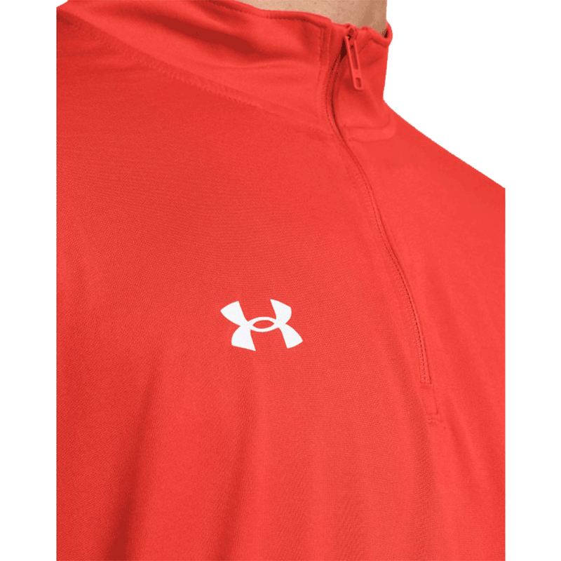 Camiseta técnica UA Team Tech de manga larga con cremallera de 1/4 para hombre