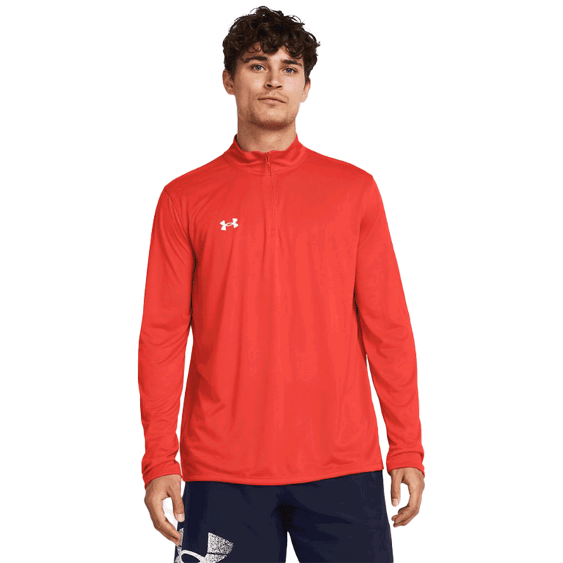 Camiseta técnica UA Team Tech de manga larga con cremallera de 1/4 para hombre