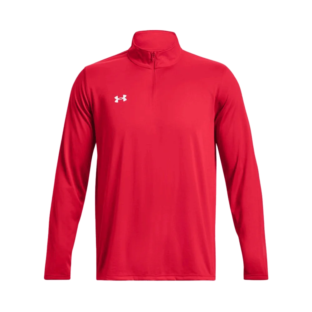 UA Men's Team Tech LS 1/4 Zip red Color