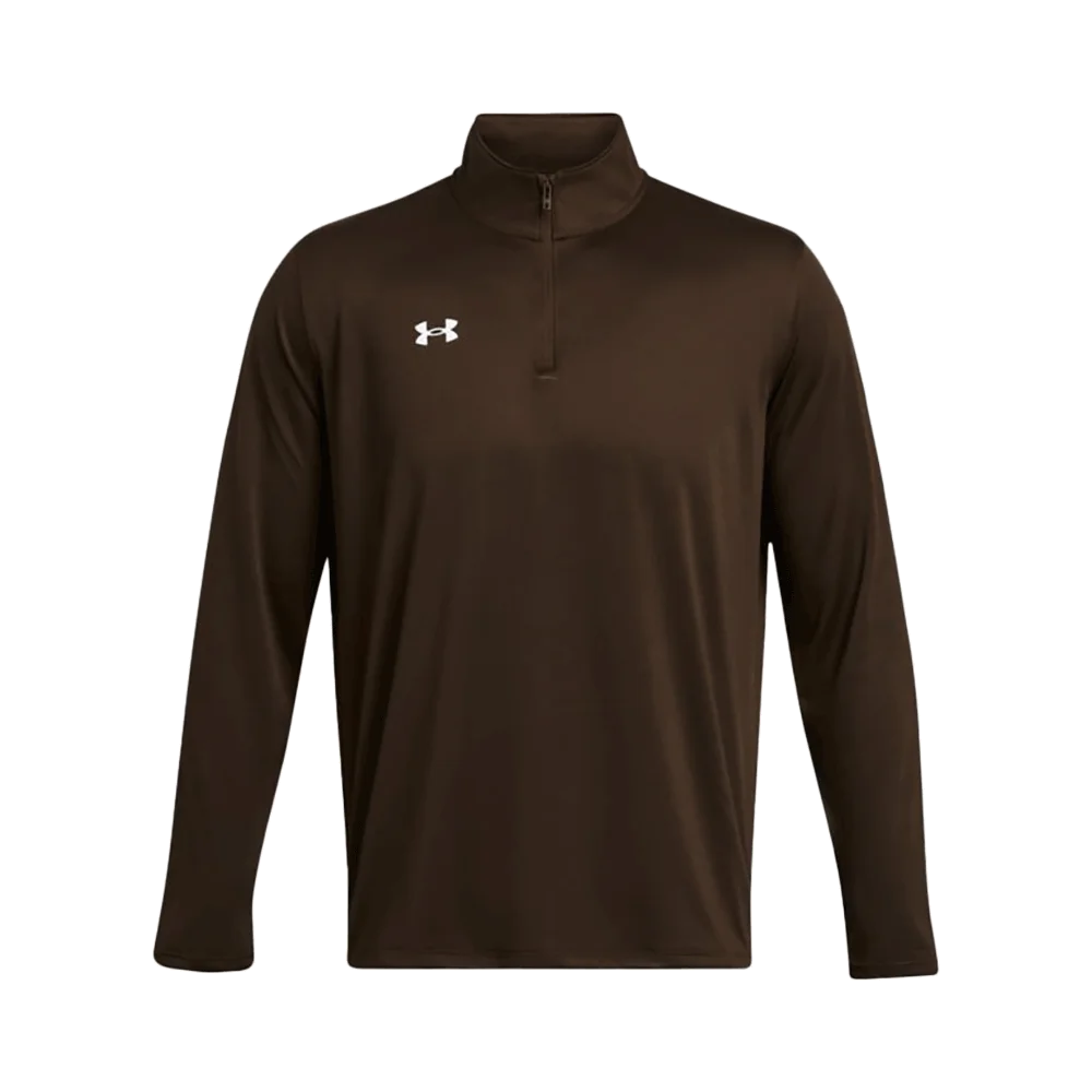 UA Men's Team Tech LS 1/4 Zip brown Color