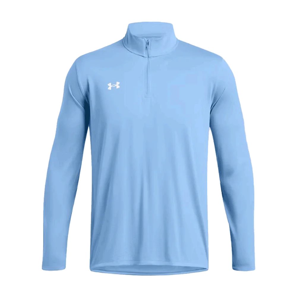 UA Men's Team Tech LS 1/4 Zip blue Color.