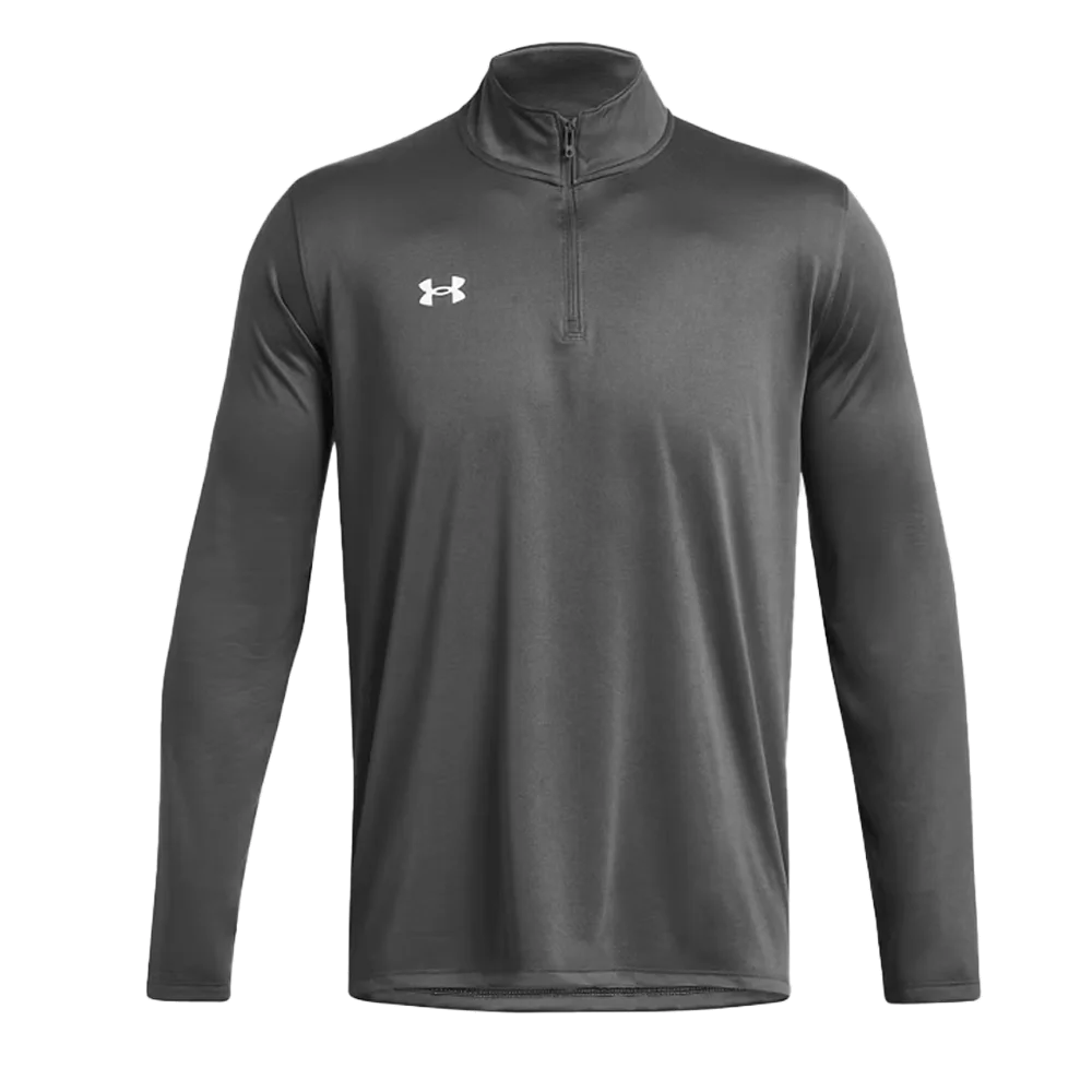 UA Men's Team Tech LS 1/4 Zip gray Color.