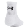 UA Unisex Training Cotton 3-Pack Quarter Socks