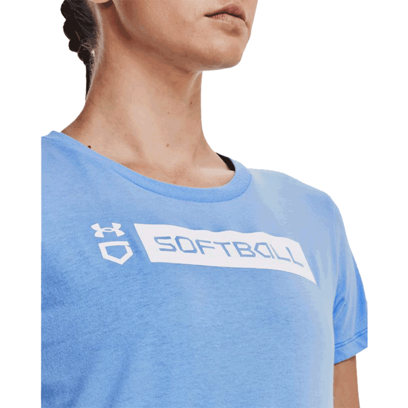 Camiseta de manga corta de sóftbol para mujer UA 