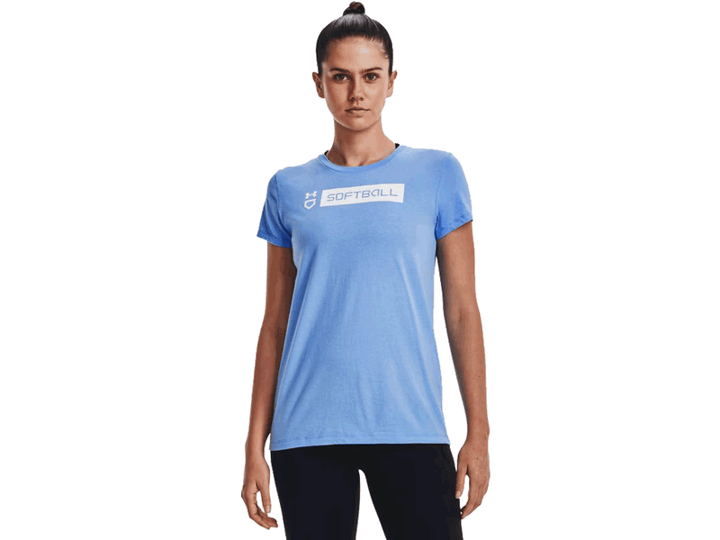 Camiseta de manga corta de sóftbol para mujer UA 