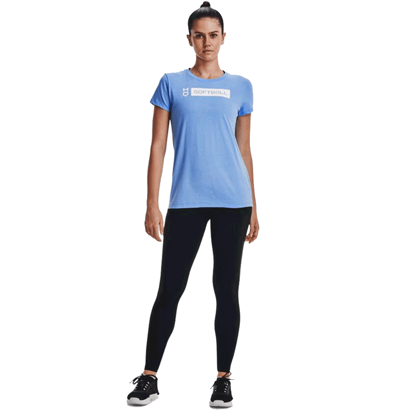 Camiseta de manga corta de sóftbol para mujer UA 