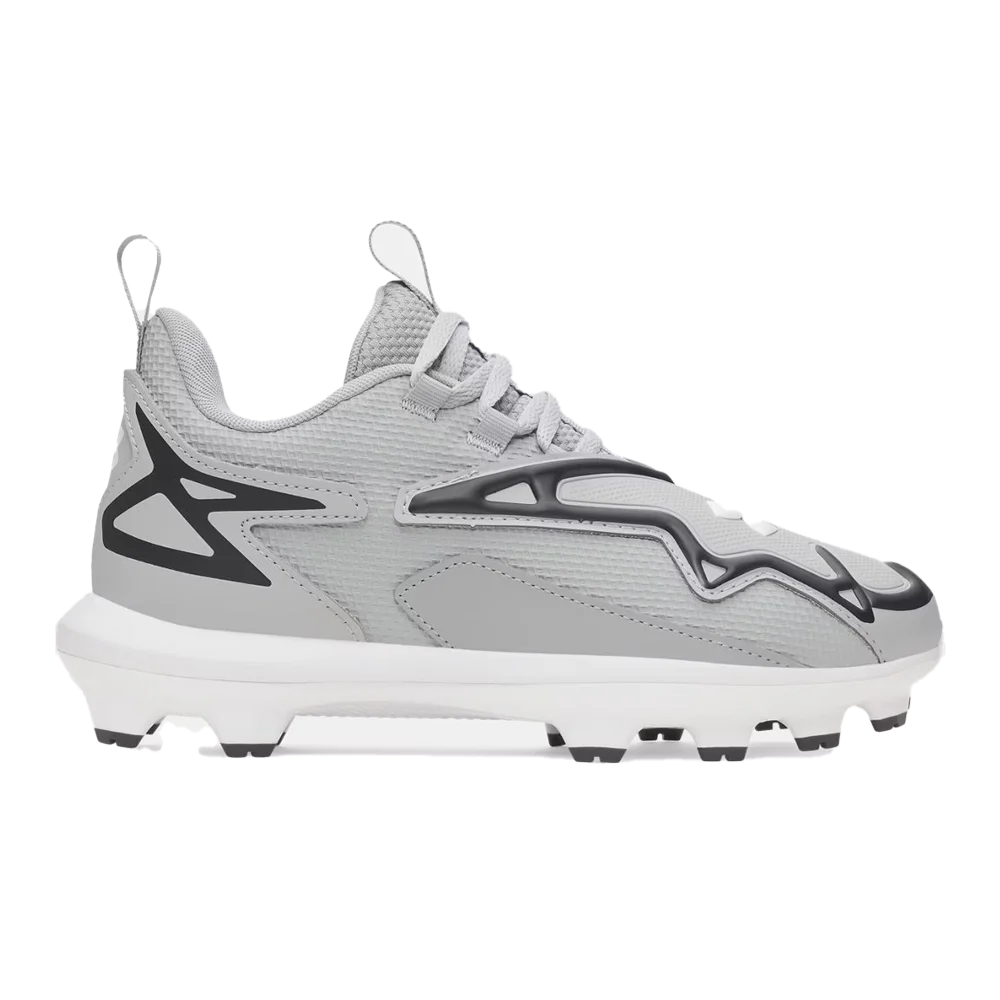 UA Boys' Harper 11 TPU Jr Baseball Cleats Grey Color