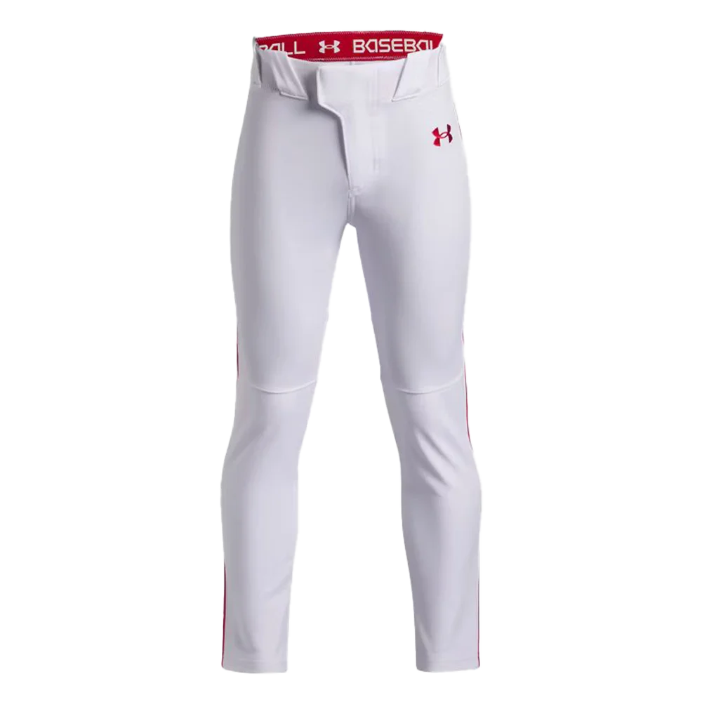UA Boys Utility Pro Tapered Piped Pants Red Color.