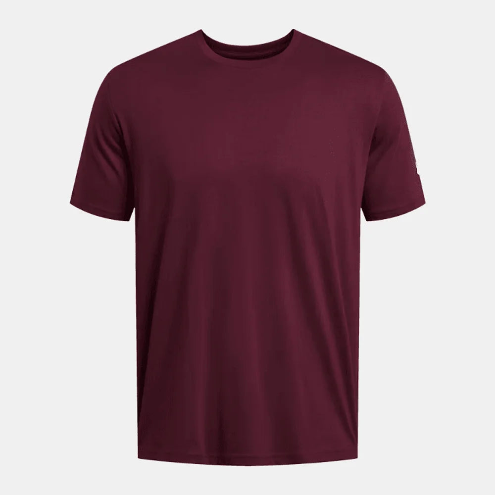 UA Men's Athletics Short Sleeve Maroon Color.