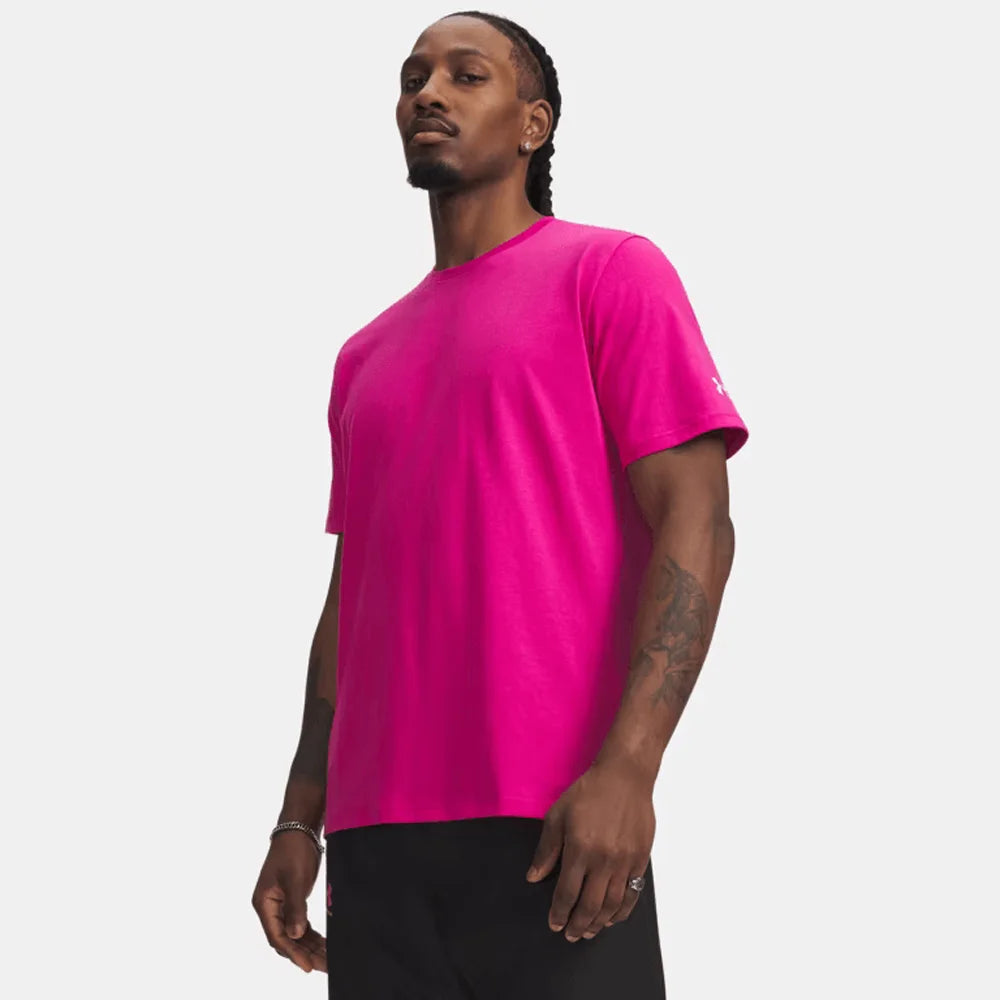 UA Men's Athletics Short Sleeve Pink Color