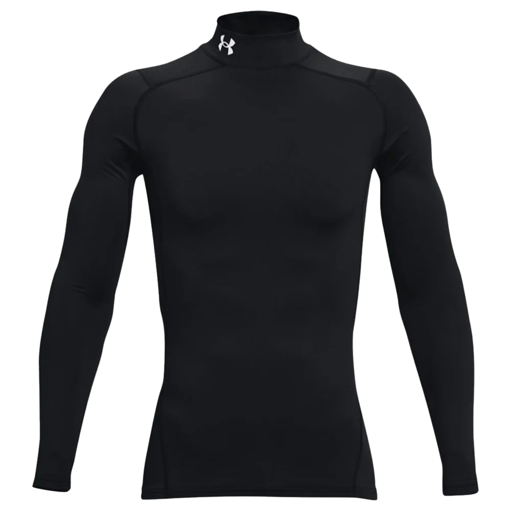 UA Men's ColdGear® Armour Compression Mock Black Color.
