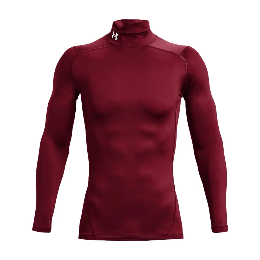 UA Men's ColdGear® Armour Compression Mock Maroon Color