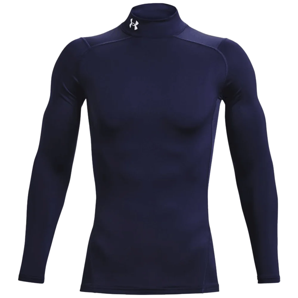 UA Men's ColdGear® Armour Compression Mock Navy Color.