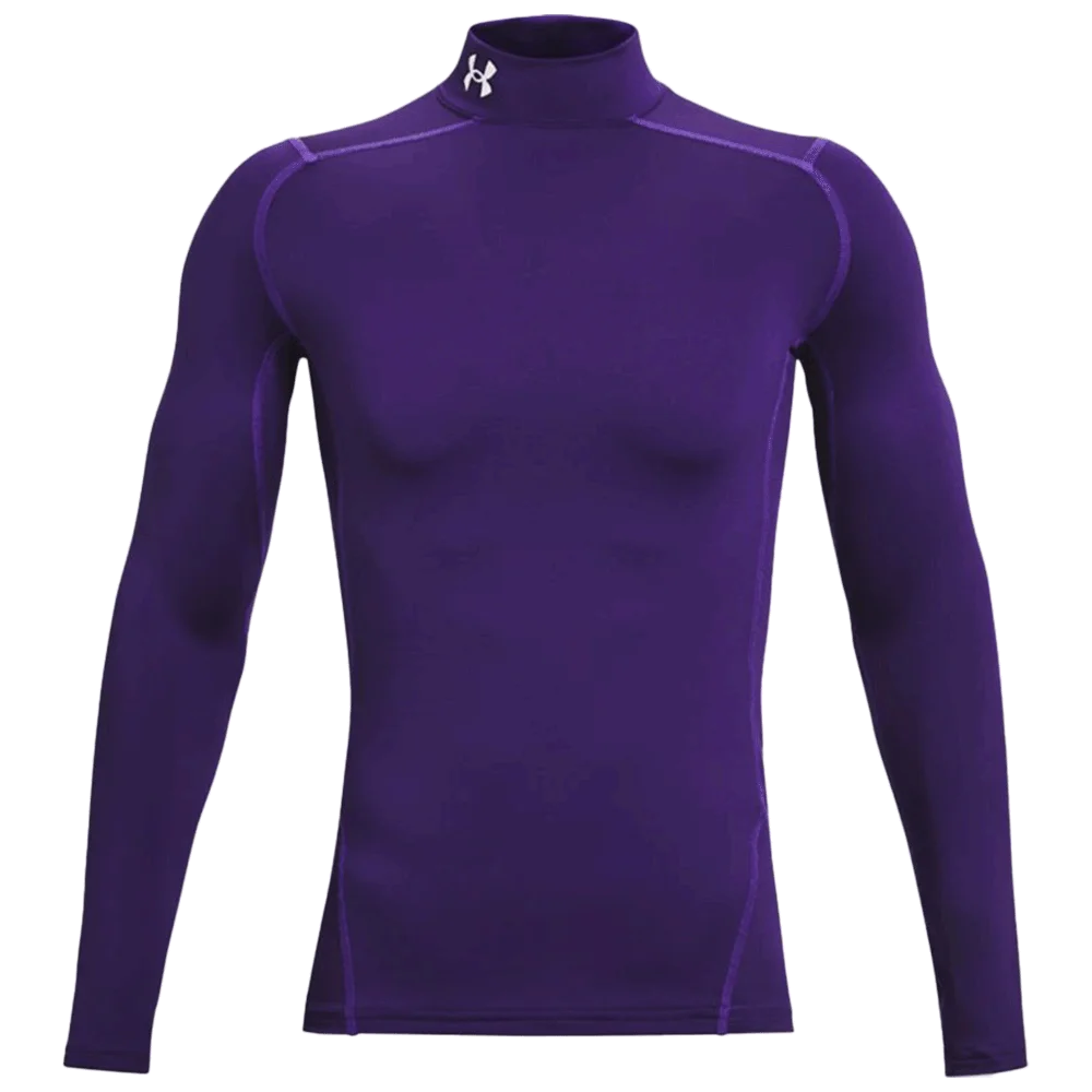 UA Men's ColdGear® Armour Compression Mock Purple Color.