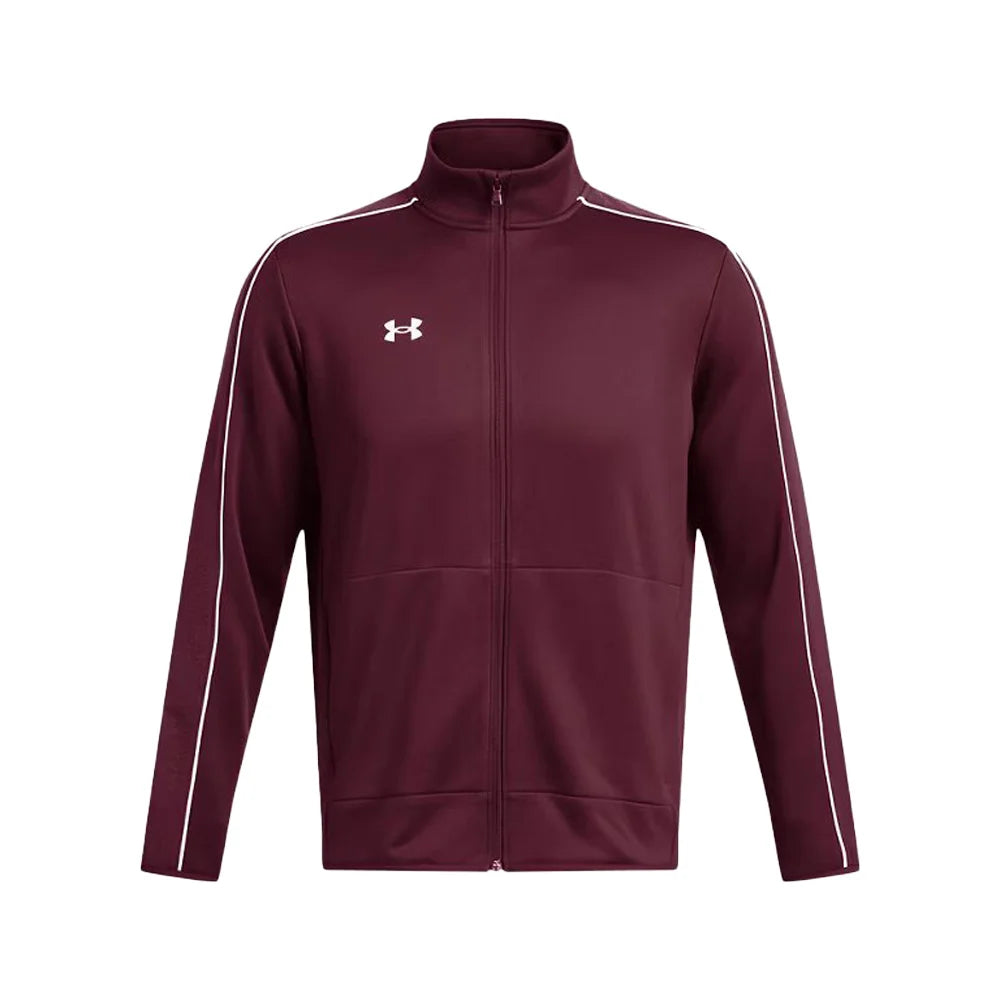 UA Men's Command Warm-Up Full Zip Maroon Color.