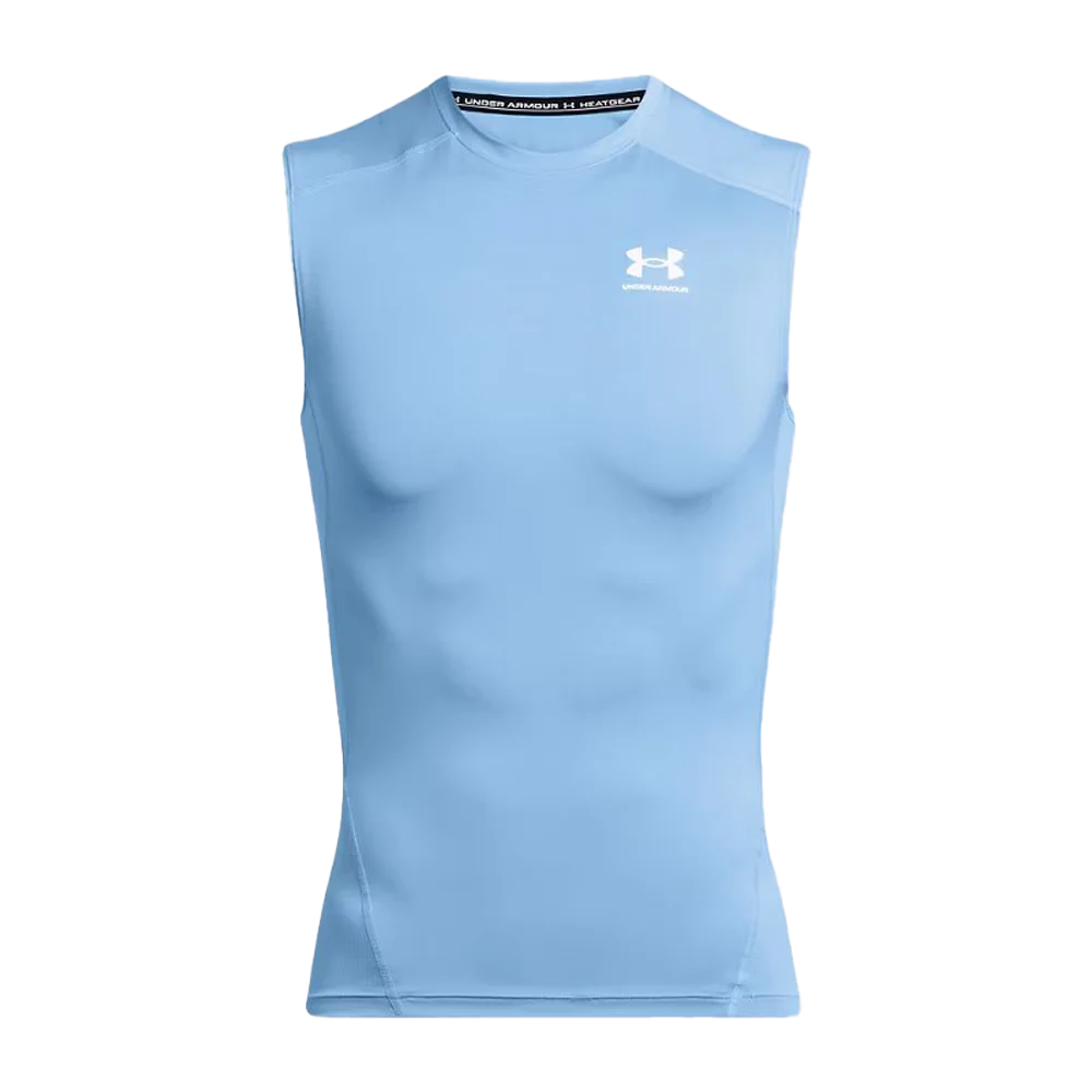 UA Men's HeatGear Compression Sleeveless Blue Color