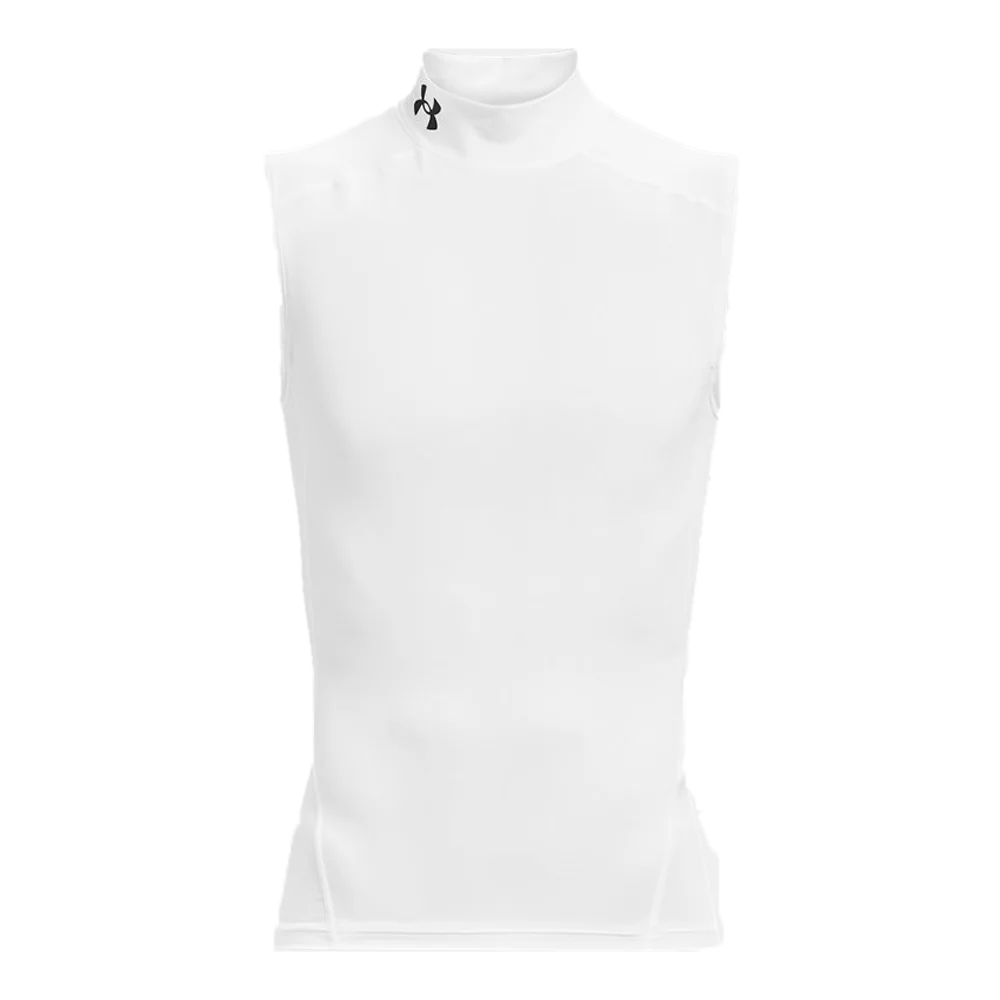 UA Men's HeatGear Mock Sleeveless White Color