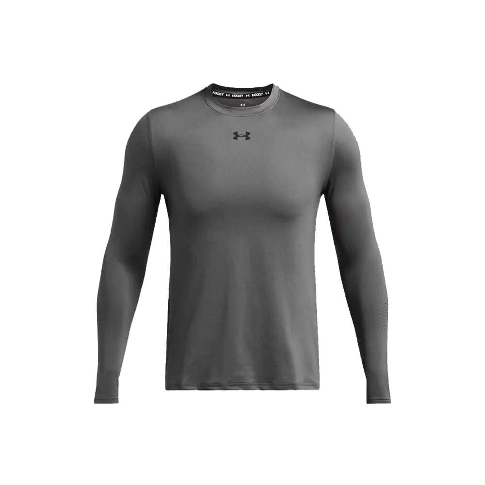 UA Men's Hockey Grippy Fitted Long Sleeve gray