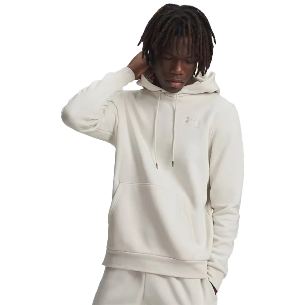 UA Men's Icon Fleece Hoodie White Color..