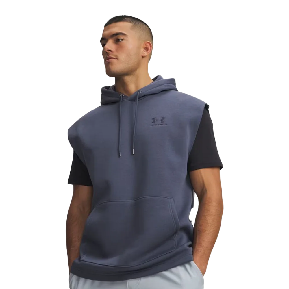 UA Men's Icon Fleece  Sleeveless Hoodie Navy Color
