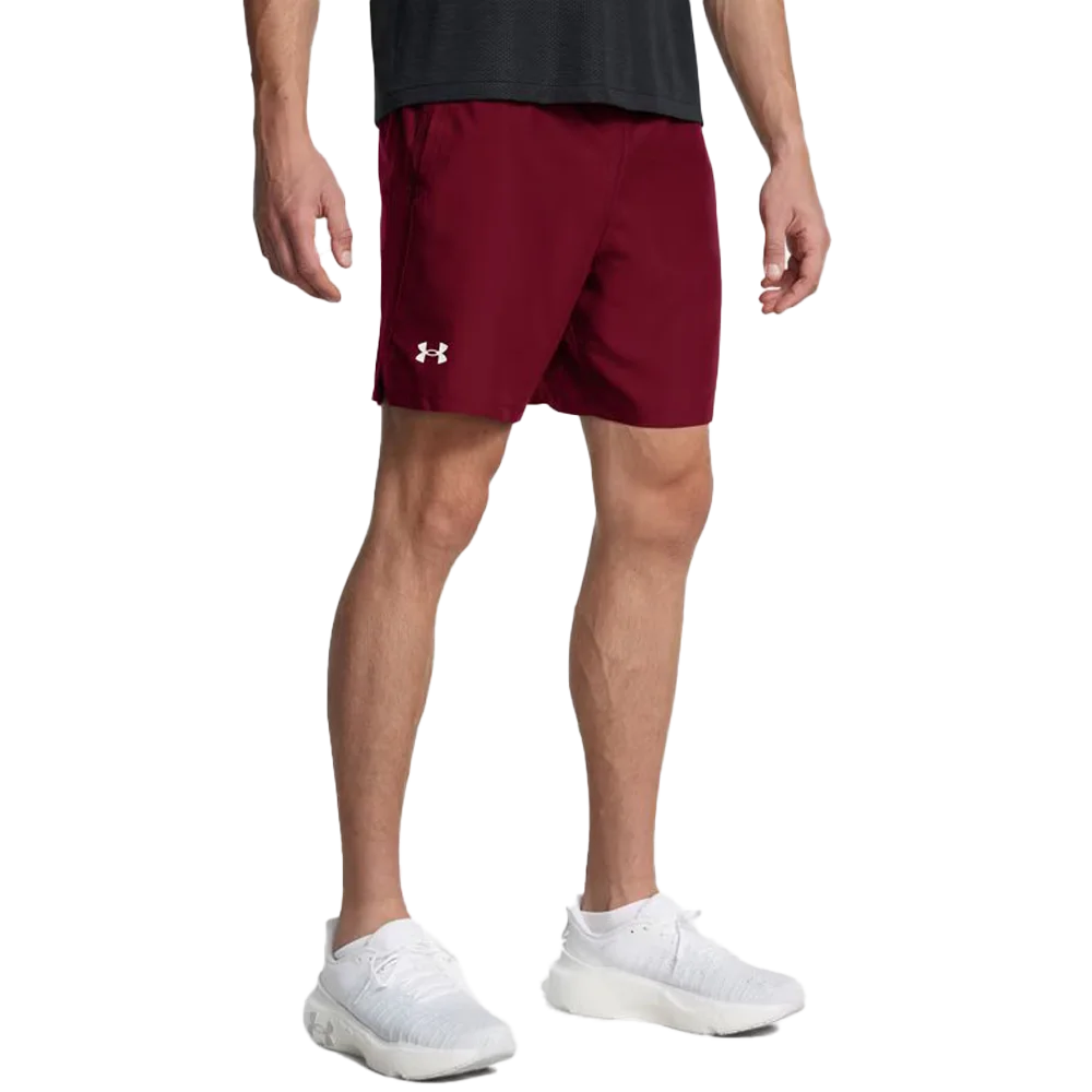 UA Men's  Launch Unlined 7" Shorts Maroon Color.