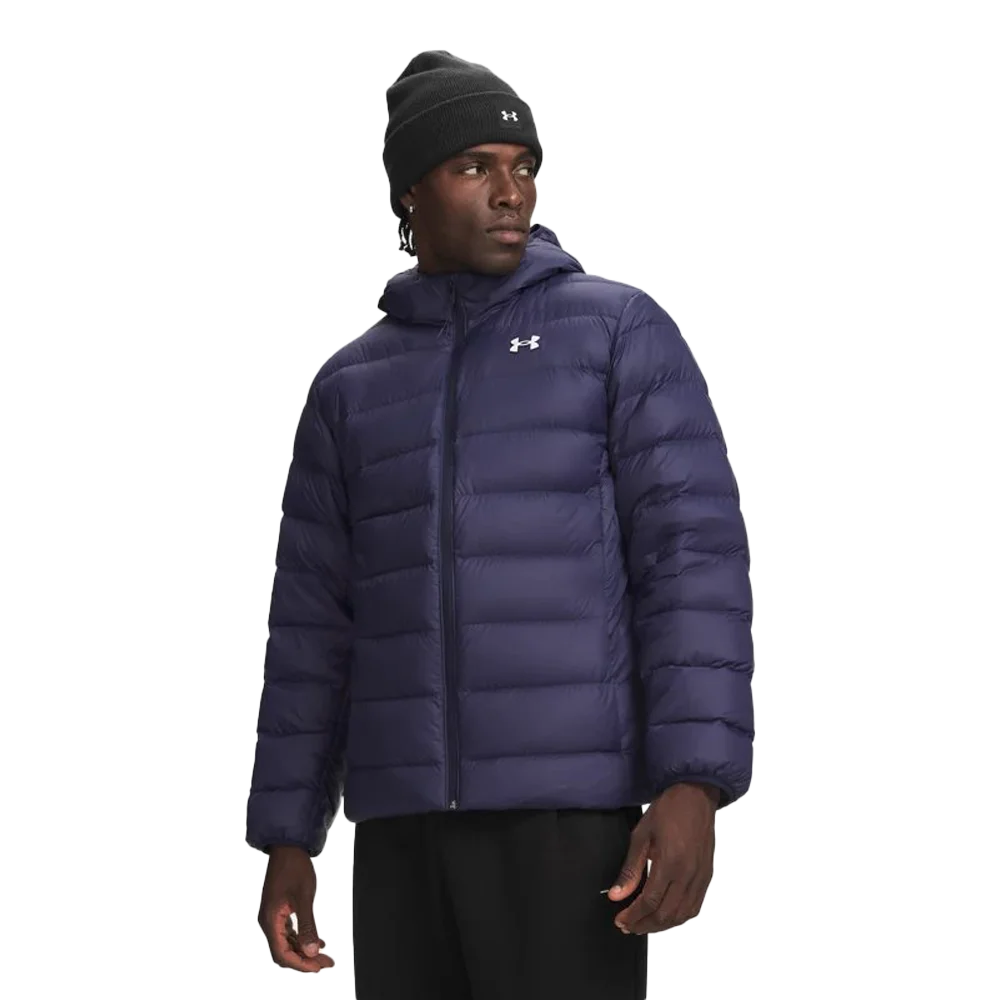 UA Men's Legend Down Hooded Jacket Navy Color