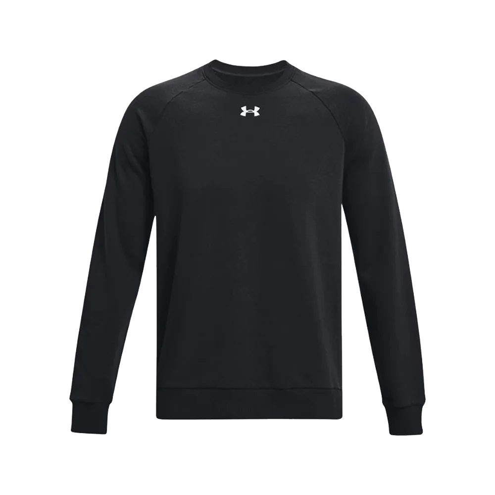 UA Men's Rival Fleece Crew Black Color.