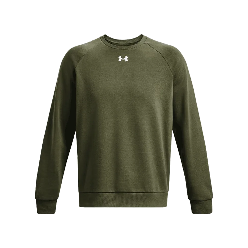UA Men's Rival Fleece Crew Green Color.